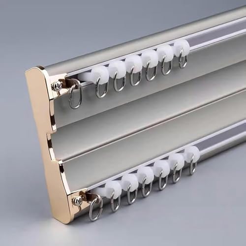 Double rail de rideau silencieux en aluminium avec glisse fluide