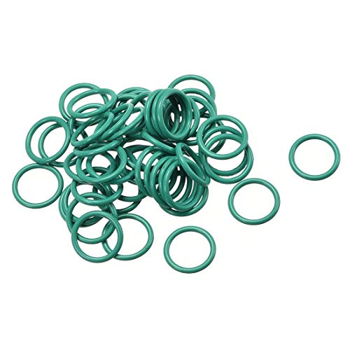 uxcell Fluorine Rubber O-Rings, 9mm OD 7mm ID 1mm Width FKM Seal Gasket for Machinery Plumbing, Green, Pack of 50