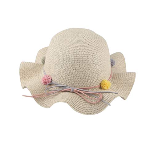 FENICAL 1 pçChapéu de sol respirável para meninas moda proteção solar chapéu de praia para crianças chapéu de praia para crianças bebê (cáqui), Bege, 25*25cm