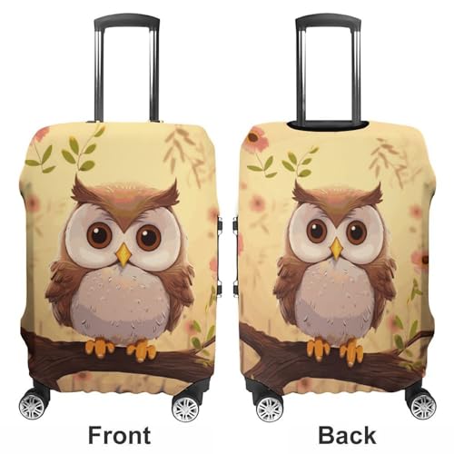 Cute Owl Suitcase Covers Luggage Protector - Travel Elastic Baggage Case Protective, Washable Anti-scratch Large Suit Case Cover for Suitcases Fits 19-32 Inch Luggages M3