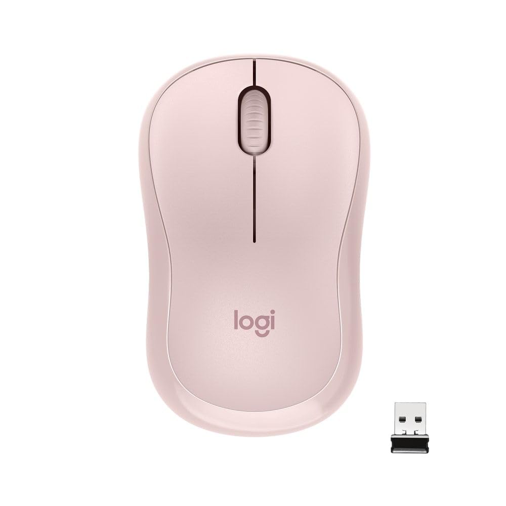 Logitech M220 Silent Wireless Mouse, 2.4 GHz with USB Receiver, 1000 DPI Optical Tracking, 18-Month Battery, Ambidextrous, Compatible with PC, Mac, Laptop - Rose (Renewed)