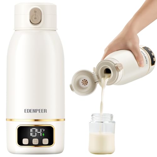 Image of Portable Bottle Warmer for Travel, 17 OZ Formula Warmer On The Go, Milk Warmer with Precise Temperature Control for Breastmilk Water Coffee Soup, with Fast Heating & Long Battery Life