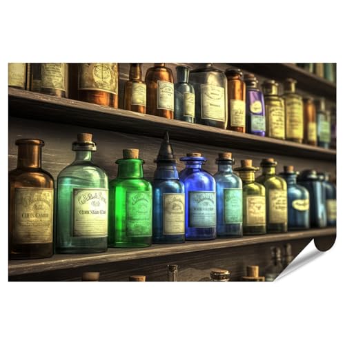 islandburner Poster Prime Picture Bouteilles de Pharmacie Colorées Étagère Premium Photos Impression Photo