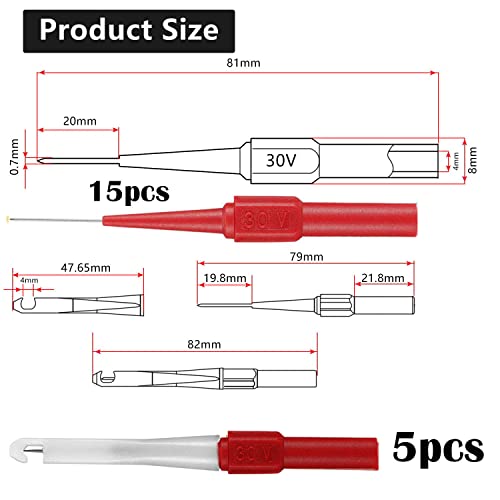 RUNCCI-YUN Multimeter Probe Pins, 20pcs Back Probe for Car Repairing and Laboratory Electric Multimeter Testing - Image 2