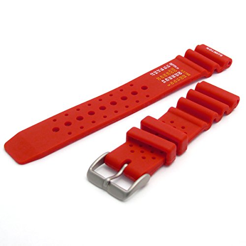 Preisvergleich Produktbild WatchWatchWatch Herren PU Taucher-uhrenarmband mit ND Limits 22mm rot C038