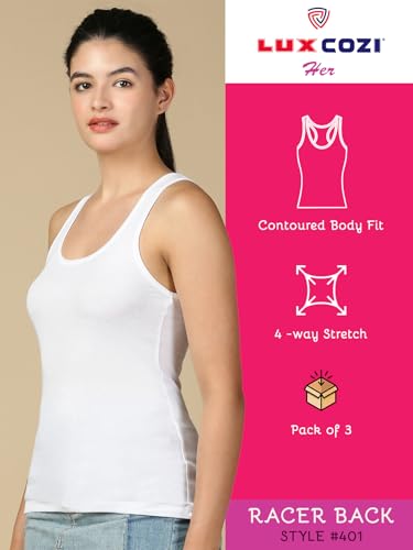Image of Lux Cozi Women Cotton Racerback Tank Top | Pack of 3