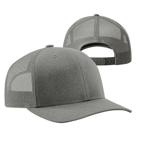 Image of TZ Promise Men Women Plain Cotton Trucker Cap with Breathable Mesh Back, Snapback Baseball Hats
