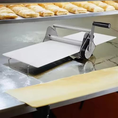 Sfogliatrice manuale per impasto, pieghevole, 30,5 cm/39,4 cm, in acciaio inox, impostazioni di spessore regolabile, per pizza, cornetti, pasticceria, biscotti, RS201