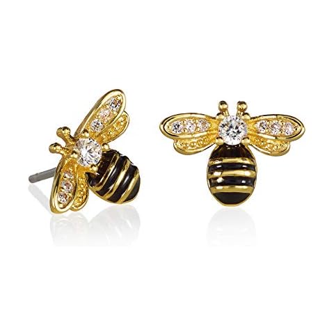 Namana Bumble Bee Stud Earrings for Women, Small Gold Bee Earrings for Women, Small Stud Earrings for Women, Cute Gold Earrings for Women, Gold Bee Jewelry Gifts for Women Cover