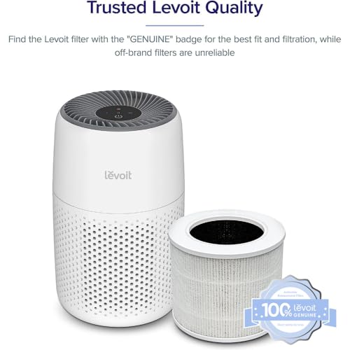 LEVOIT Genuine Core Mini-P Replacement Filter, Core Mini-RF Air Purifier Filters, Supports HEPA Sleep Mode, High-Efficiency Activated Carbon for Removal of Smoke, Odor, Allergens, Pollen, 2 Pack,White