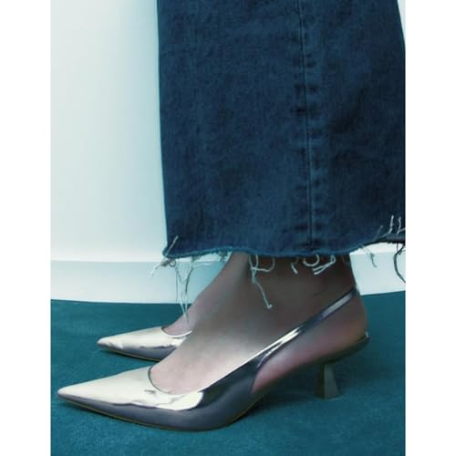 MRKEWUNEY Fashion Slingback Pumps Shoes for Women Pointed Toe Kitten Heels2