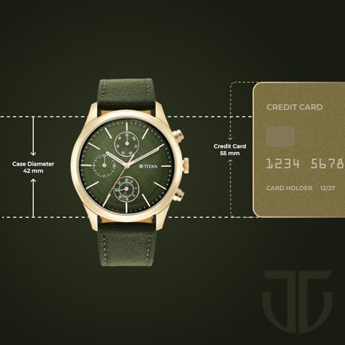 Image of Titan Neo Splash Green Dial Quartz Analog with Date Fabric Strap Watch for Men-NS1805WP01