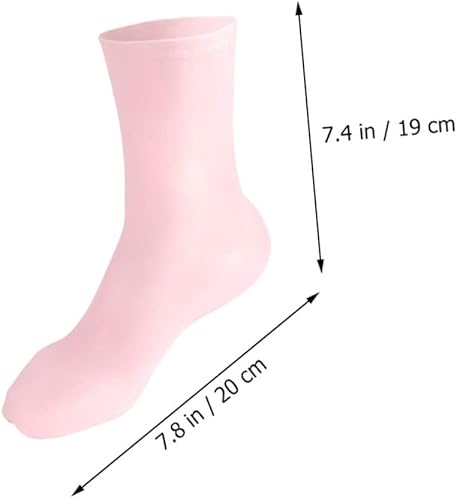 Miniatura 2 de FRCOLOR 1 par de calcetines hidratantes calcetines de playa, guantes hidratantes, guantes de spa, calcetines de talón de gel Elasto Heal Eczema