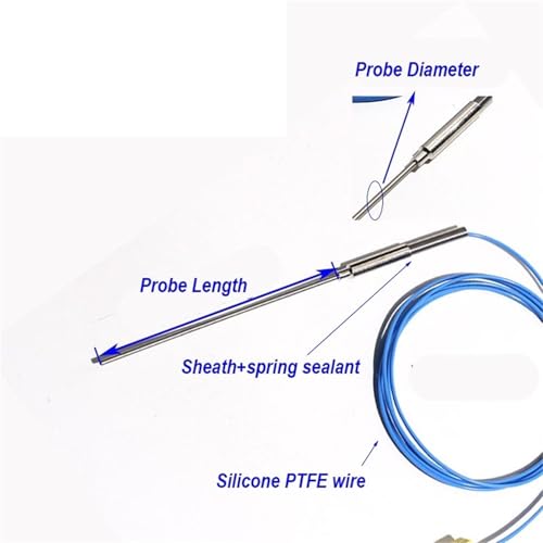 Sonda blindada tipo K flexible WRNK-191 con cable termopar de 3 metros 2