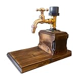 Distributeur d'alcool De Whisky en Bois, Distributeur De Bois De Whisky d'alcool d'alcool, Robinet De Distributeur De Bois De Whisky d'alcool d'alcool De Fête des Pères (Color : One Heads)