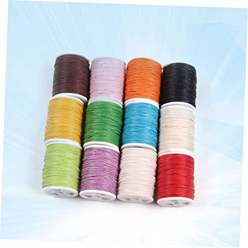 Cuerda de algodón encerado OSALADI de 12 piezas para manualidades y macramé DIY 5