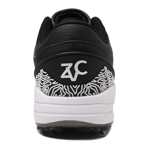 Image of ZVC Golf Shoes Men with Spikes Non-Slip Water-Resistant Lightweight Breathable Professional Spiked Footwear Outdoor