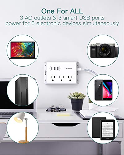 Power-Strip-with-USB-Addtam-ETL-Certificate-Flat-Plug-Extension-Cord-with-3-USB-Ports-3-Widely-Spaced-Outlets-5-Feet-Braided-Cord-Desktop-Small-Travel-Power-Strip-for-Cruise-Ship-Home-Office