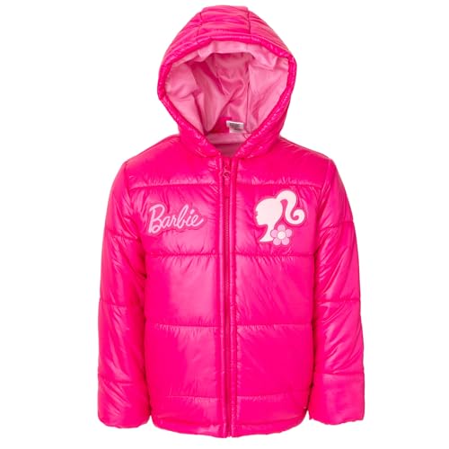 Barbie Girls Zip Up Puffer Jacket Little Kid to Big Kid Sizes (4-14-16)