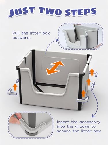 Arenero grande para gatos plegable y portátil miniatura 5