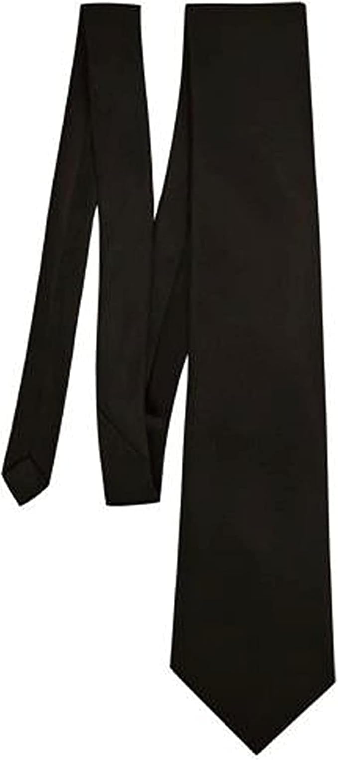 BANEENZY LTD Black Tie For Men, Perfect For Funerals, Weddings, Interviews, Formal Business Attire, Classic Plain Solid Colour Mens Ties, 142cm long x 8.5cm wide