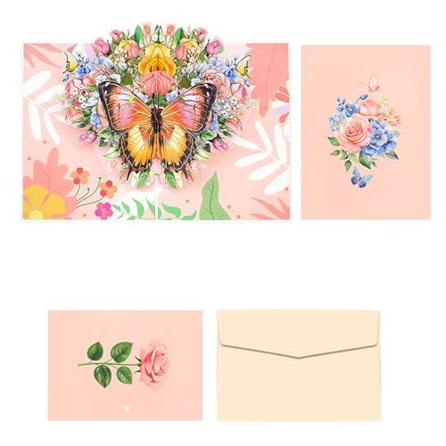 Teachers Day Greeting Card Handmade Butterfly Paper Carving Greeting Card with Mailing Envelope for Birthday Anniversary Teacher