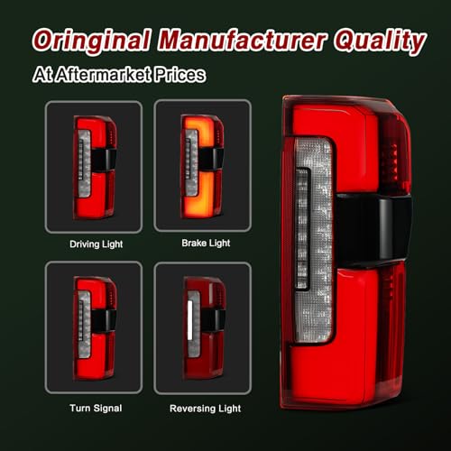 Image of Halogen Upgrade LED Tail Liaht W /BSD Pair Compatible with 2023 2024 2025 Ford F250 F350 Super Duty Rear Light Accessories Rear Brake Lamp Pair