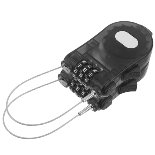 RORPOIR Candados Retráctiles para Bicicleta y Snowboard, Cable de Acero Resistente, 2 Unidades Negro Transparente, Cerradura Combinada Portátil para Patinete, Maleta y Deportes al