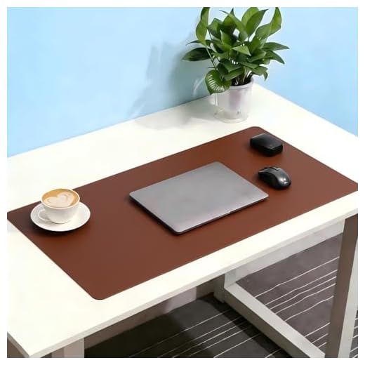 Leather Brown Desk Pad, Colorful Art Mouse Pad Large Computer Keyboard Gaming Mousepad Waterproof Desktop Protector & Cover, Decorative PU Leather Laptop Mouse Mat Home Decor 10 x 25.6 inch C17
