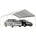 Outsunny Garage Auto per Esterno 5x6 m con Apertura Extra Ampia, Tettoia per Auto con Tiranti e Telaio Acciaio Zincato, Resistente ai Raggi UV, Tenda Garage per SUV Camion Barca Moto Biciclette, Crema