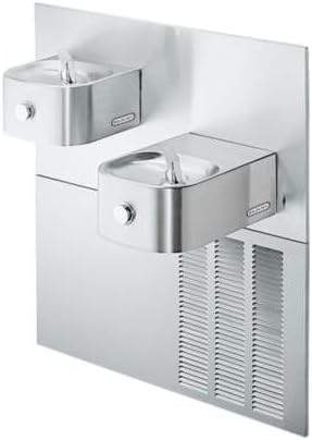 Elkay LNTEM8RAK Stainless Steel Bi-Level Wall Mount Drinking Fountain