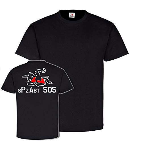 T-shirt Tiger 1 sPzAbt 505 noir grande taille vêtement char lourd Kurland #19966