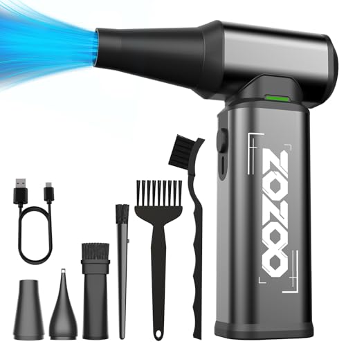 Image of Compressed Air Duster, 180000RPM Powerful Cordless Electric Air Duster with Brushless Motor and LED Light, Rechargeable Stepless Speed Regulation Dust Blower for PC, Keyboard, House, Car and Outdoor