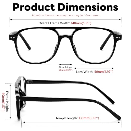 Image of FEISEDY Blue Light Blocking Glasses Women Men Square Computer Lightweight Pilot Glasses Anti Eyestrain & UV Glare B0141