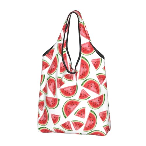 Sac d'épicerie réutilisable VOSERY noir et rouge pastèque | Lot de 2 cabas pliables