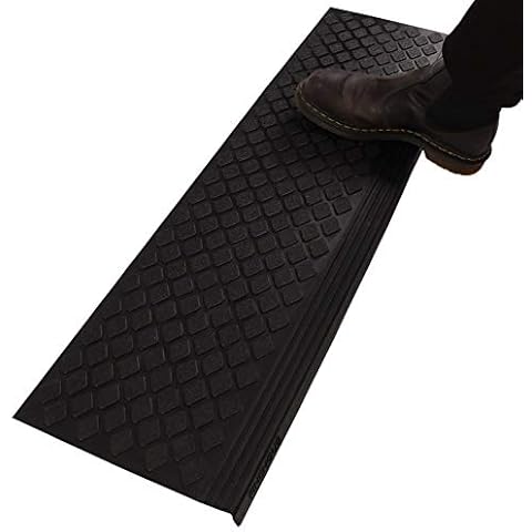 FINEHOUS Rubber Stair Treads Non-Slip Outdoor 35”x10” (5-Pack) - Anti-Slip Step Mat with Nosing Cover
