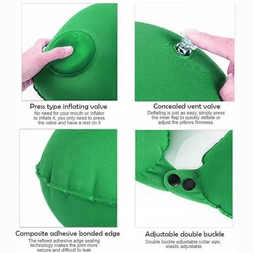 Image of Inflatable U-Shape Travel Pillow - Foldable Air Cushion Neck Support (1 Pc, Mix Color)