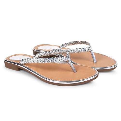 Image of JM LOOKS Women's Casual All Day Flat Slippers Comfortable Sole, Stylish Design, Ideal for Women & Girls