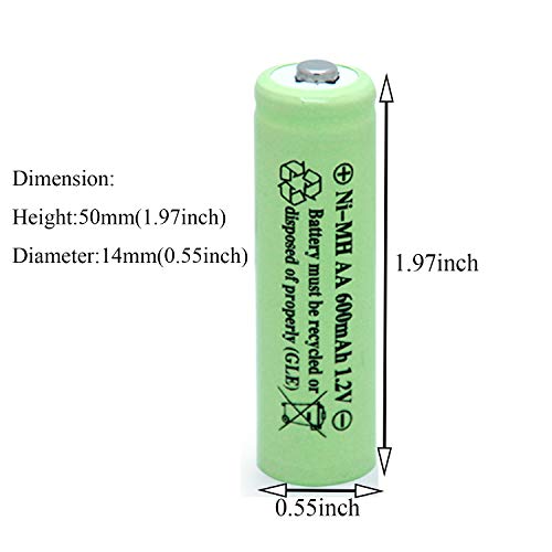 Qblpower Aa Solar Light Batteries Nimh 600Mah 1.2V Double A Rechargeable For Garden Lawn Landscaping Solar Lights Remotes Mice(12Pcs) #TOP2