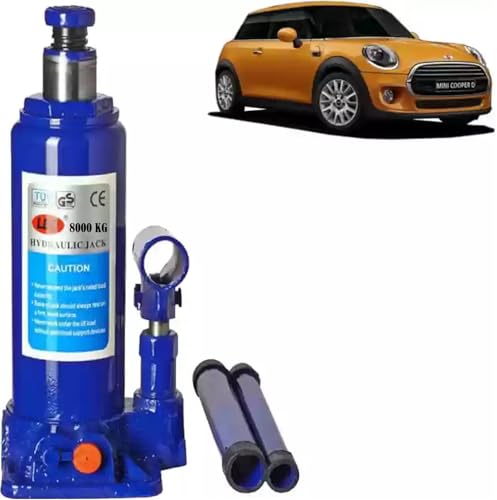 Image of JAGGER JAG299 8 TON Universal Hydraulic Bottle Car Jack, Compatible for All Cars, Material - Alloy Steel, Color - Blue, Lifting Capacity (8 TON)
