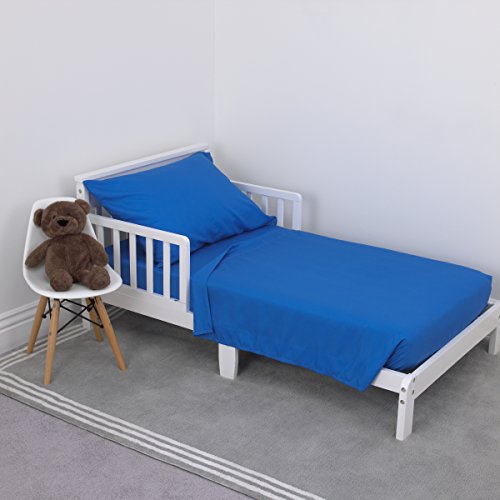 Image of NoJo 3-Piece Toddler Sheet Set, Blue, 52 inch x 28 inch