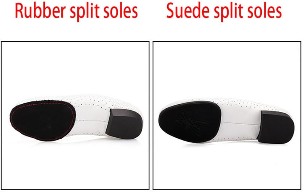 Men's Ballroom Dance Shoes, Breathable Leather Latin Salsa Dancing Shoes for Male Lace-Up Practice Dance Shoes
