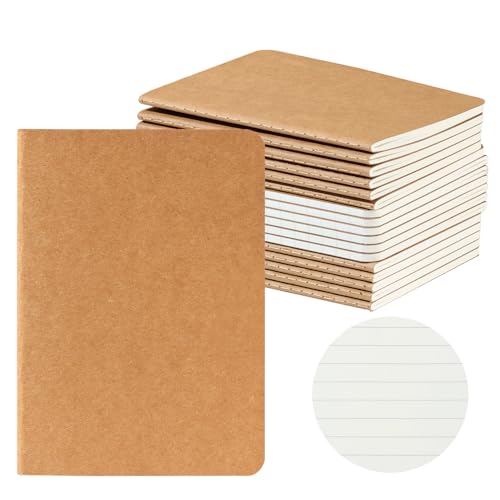 Cuaderno rayado A6 HOMEMARS con papel kraft de 100 g/m² en paquete de 18 blocs pequeños