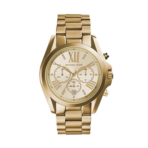 Michael Kors Reloj para mujer Bradshaw, movimiento cronógrafo, caja de acero inoxidable dorado de 43 mm con correa de acero inoxidable, MK5605