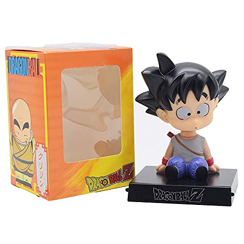 Image of AUGEN Super Hero Goku DBZ Grey Action Figure Limited Edition DBZ Bobblehead with Mobile Holder for Car Dashboard, Office Desk & Study Table (Pack of 1)