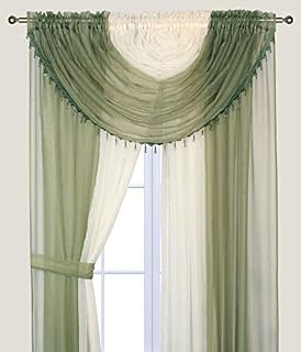 Elegant Home Complete Multicolor Window Sheer Curtain All-in-One Set with 4 Panels