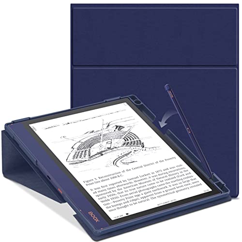 E NET-CASE Case for BOOX Note Air 2 (2021) & BOOX Note Air 2 Plus (2022) 10.3 Inch, Premium PU Leather Multi-Angle Cover for BOOX Note Air 2 & BOOX Note Air 2 Plus with Internal Pencil Slot (Blue)