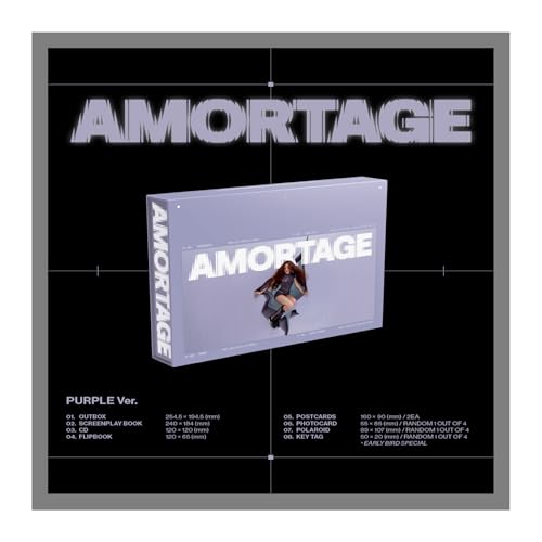 BLACKPINK Jisoo AMORTAGE 1st Mini Album Exclusive Purple Version CD+Screenplay Book+Flip Book+2p PostCard+1p PhotoCard+1p Polaroid+Tracking Sealed JI SOO
