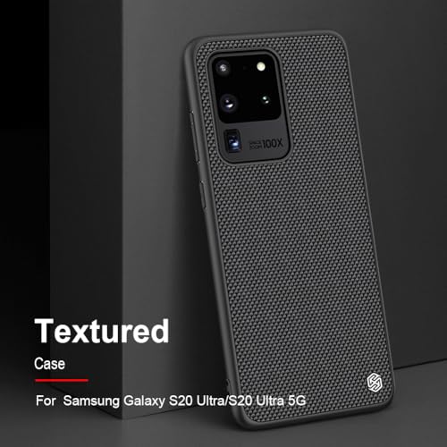 Image of Nillkin Case for Samsung Galaxy S20 S 20 Ultra 5G (6.9 inch Inch) Textured Series Nylon Fiber Tough & Durable PC + TPU Material Luxury Protect Black