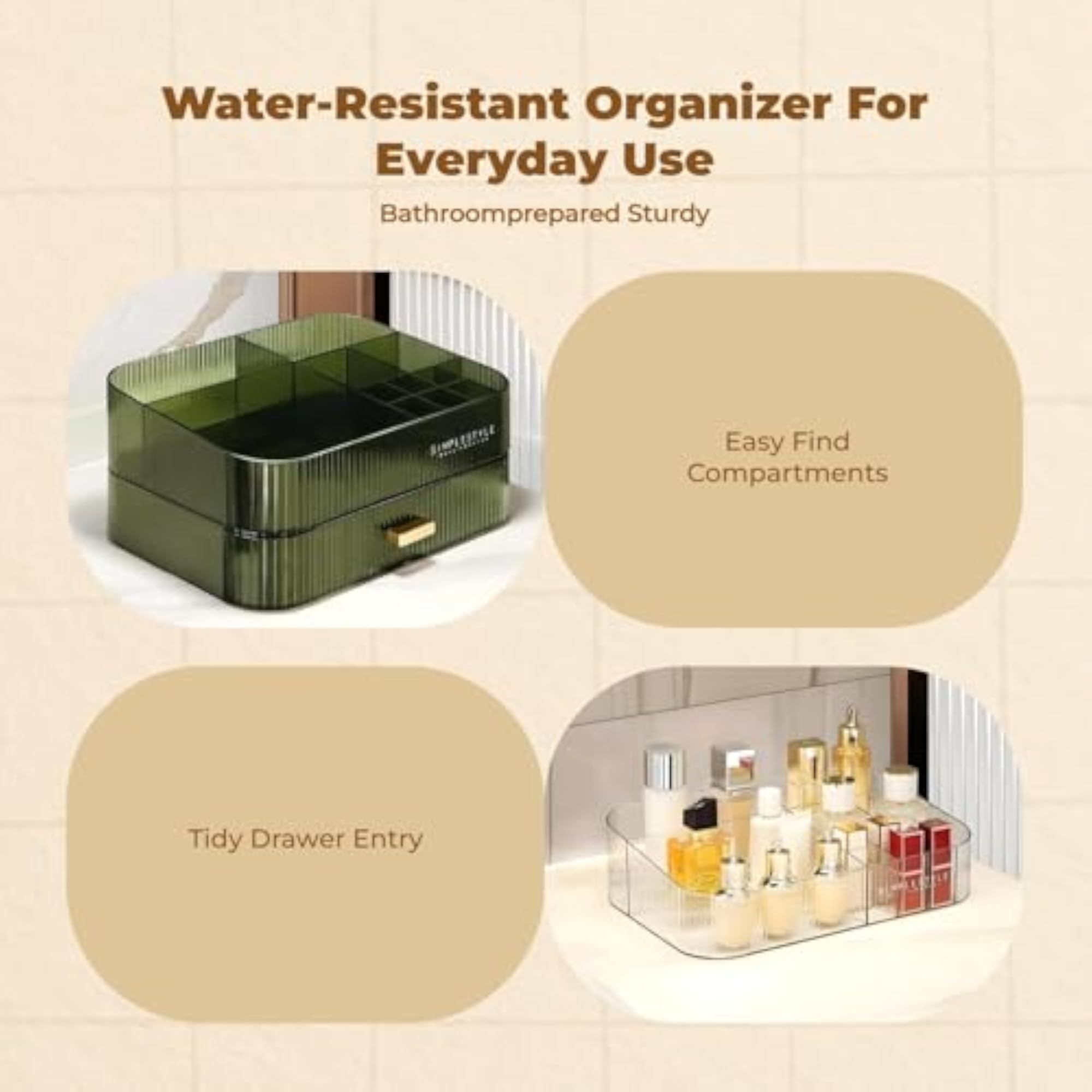 Waterproof Pull-Extendable Drawer Makeup Organizer